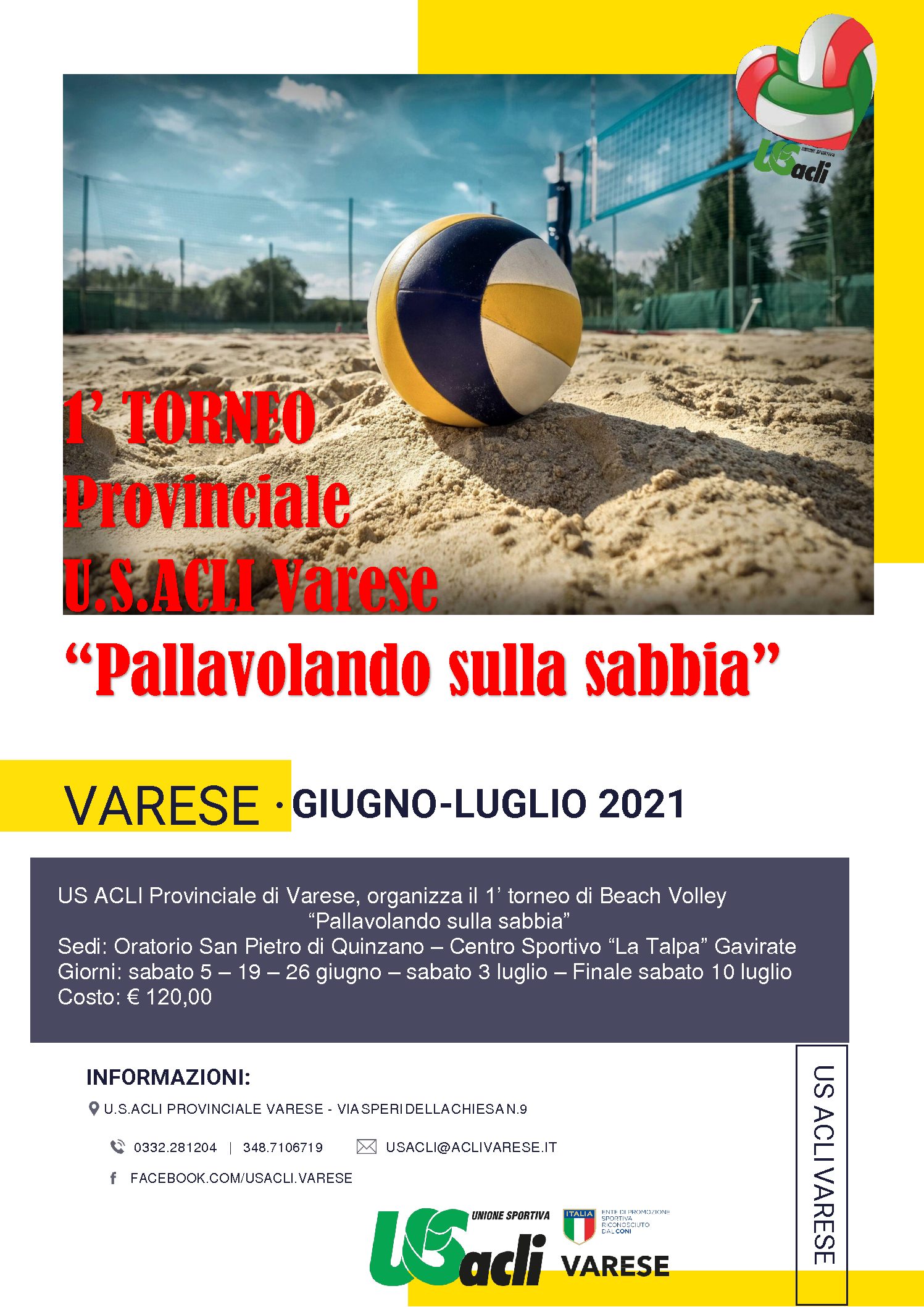 1° TORNEO PALLAVOLANDO SULLA SABBIA - Us Acli Lombardia